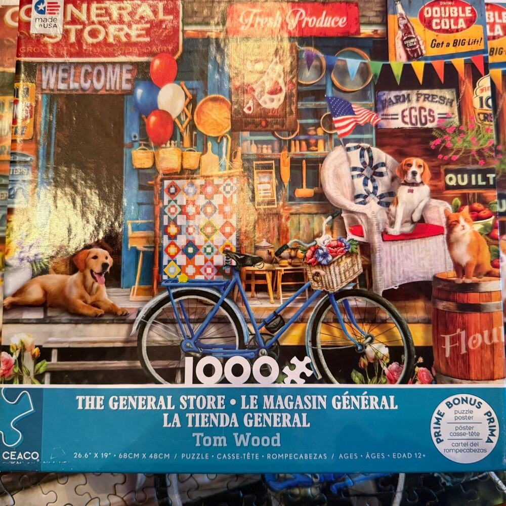 Tom Wood Puzzle The General Store 1000 Pieces Complete CEACO
